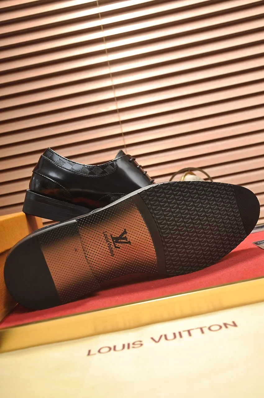 Men's shoes💰460💶【LOUIS VUITTON】(sheepskin lining) new cowhide LV formal shoes🎩🎩❗️🆘made one to one at the counter🎩original quality, imported cowhide upper➕full sheepskin lining➕original rubber outsole, {high quality visible}👣Size: 38-45 (45 custom-made)